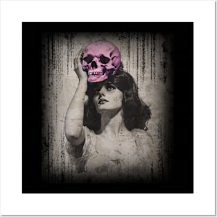 Woman and skull Posters and Art